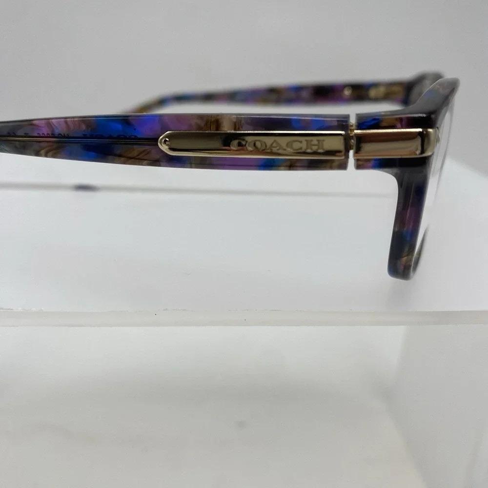 Coach Eyeglasses FRAMES ONLY HC6065 Cat Eye 51-17-135 Confetti Purple Brown 244